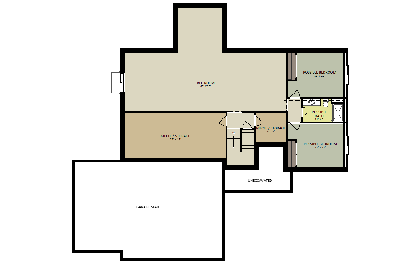HoneysuckleLower Level Floor Plan